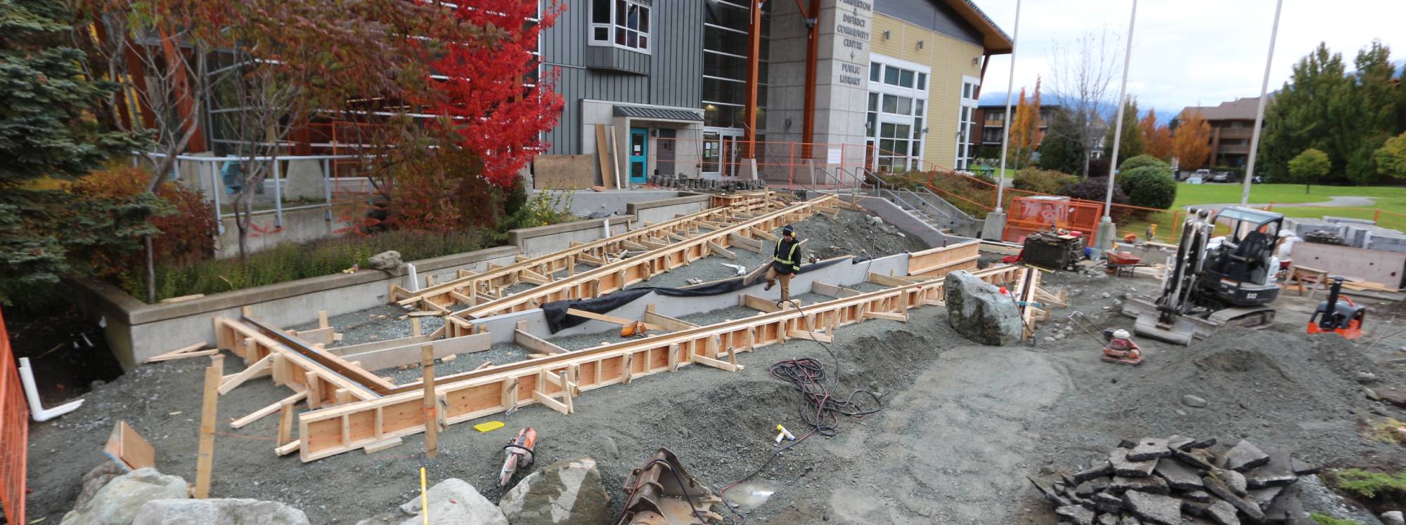 Concrete Framing an accessibility ramp